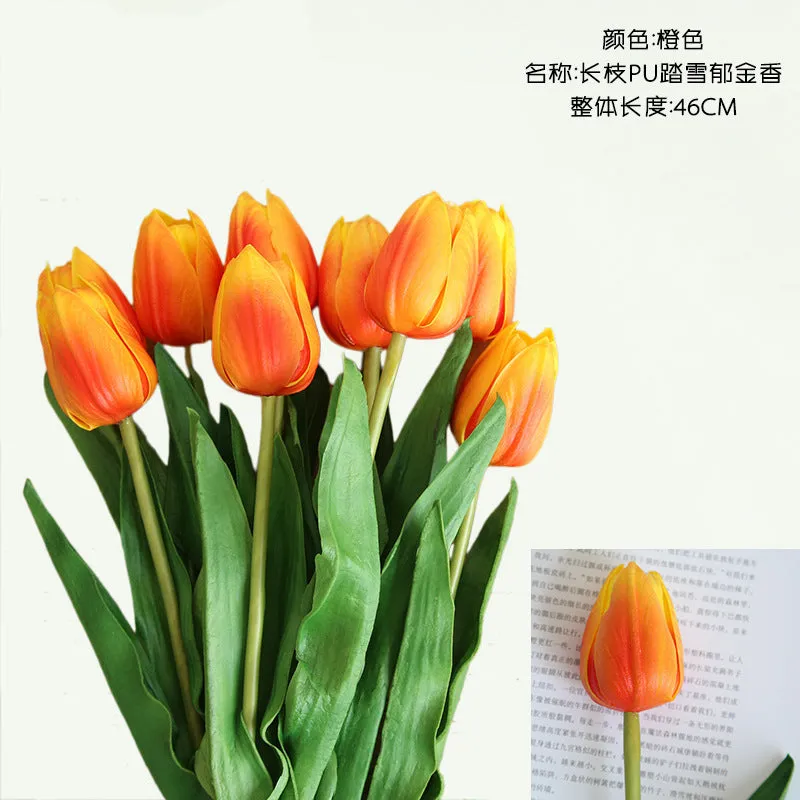 10PCs Pu Tulip Artificial Fake Flower Plants Home Decoration Wedding Bouquet