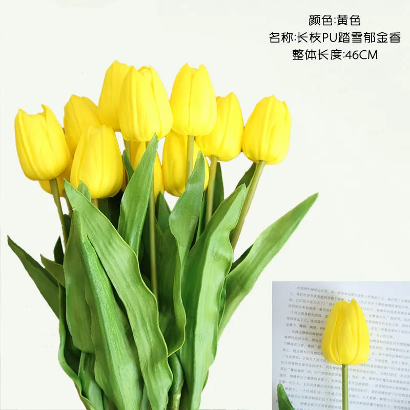 10PCs Pu Tulip Artificial Fake Flower Plants Home Decoration Wedding Bouquet