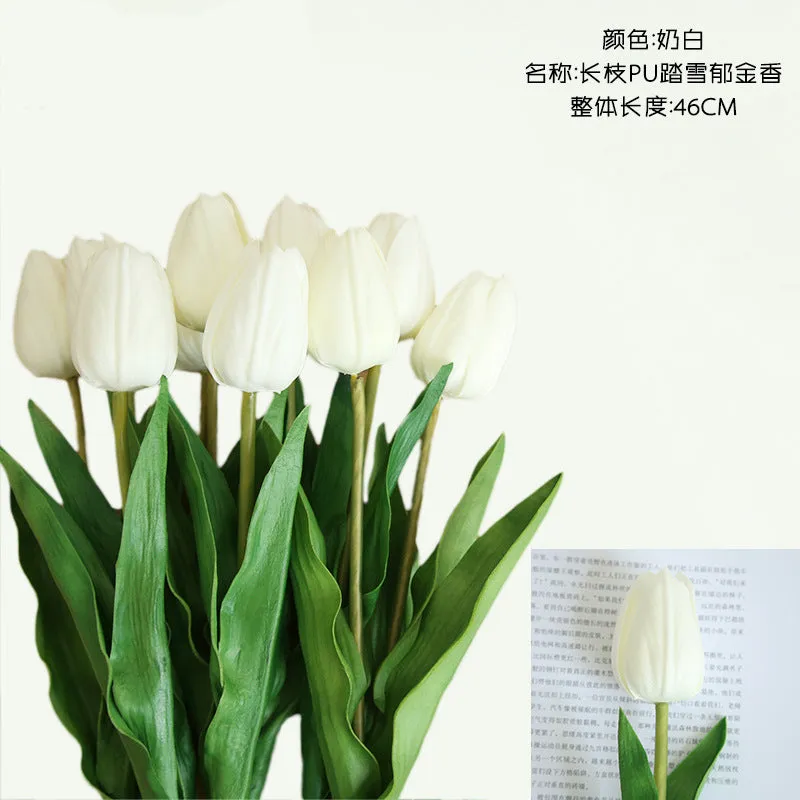 10PCs Pu Tulip Artificial Fake Flower Plants Home Decoration Wedding Bouquet