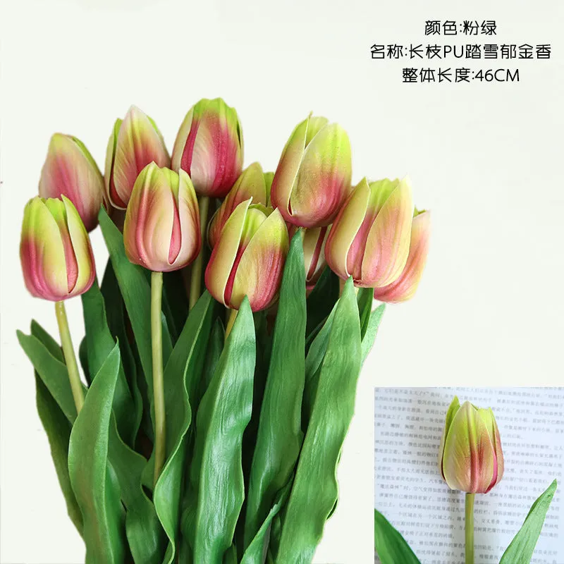 10PCs Pu Tulip Artificial Fake Flower Plants Home Decoration Wedding Bouquet