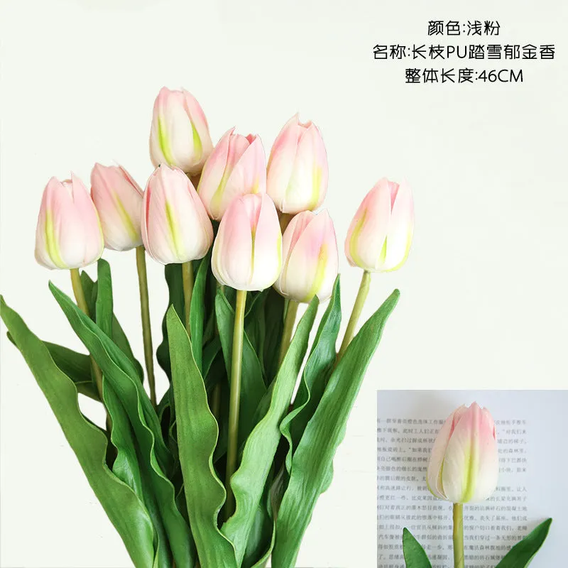 10PCs Pu Tulip Artificial Fake Flower Plants Home Decoration Wedding Bouquet