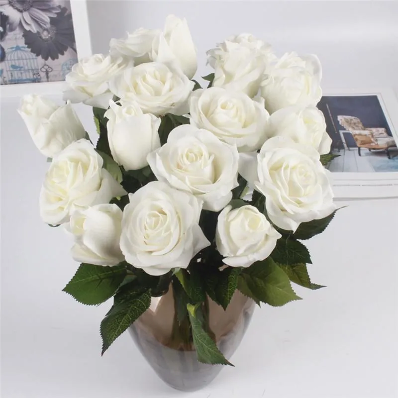 11pcs Artificial Realistic Rose Bouquet