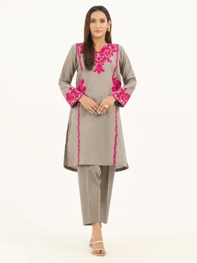 2 Piece Cambric Suit-Embroidered (Pret)