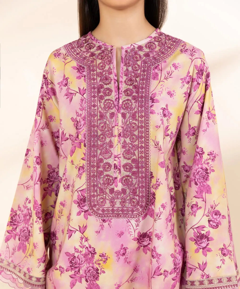 2 Piece - Embroidered Cotton Viscose Suit