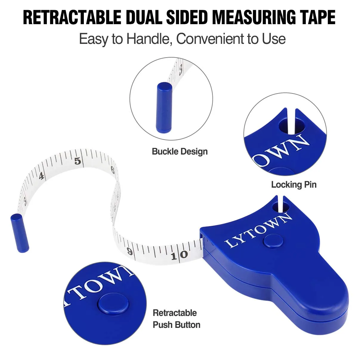 2PCS Body Measure Tape 60inch (150cm), Automatic Telescopic Tape Measure for Body Measurement & Weight Loss, Accurate Tape Measure for Tailor, Sewing, Fitness, Handcrafts, Clothes