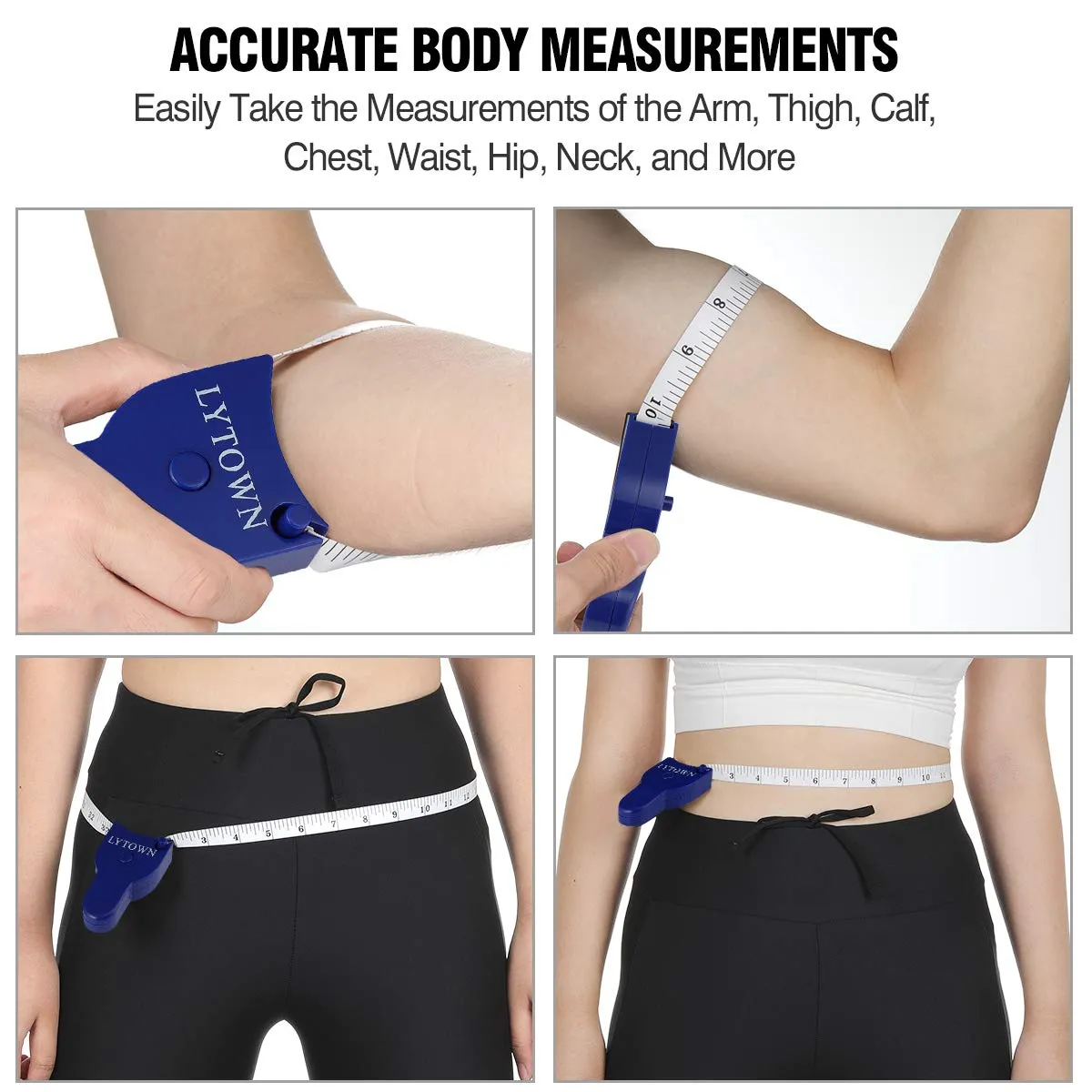 2PCS Body Measure Tape 60inch (150cm), Automatic Telescopic Tape Measure for Body Measurement & Weight Loss, Accurate Tape Measure for Tailor, Sewing, Fitness, Handcrafts, Clothes