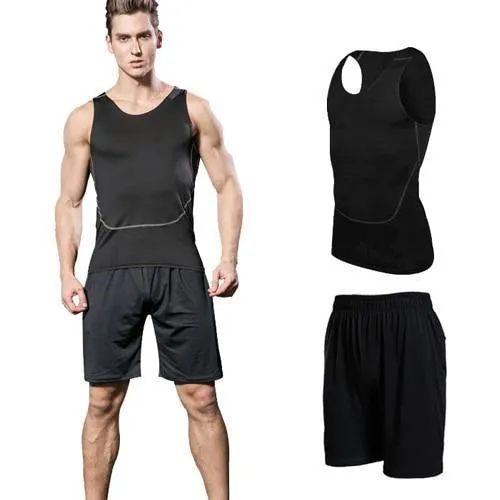 2pcs men's Suit sportswear Fitness clothes