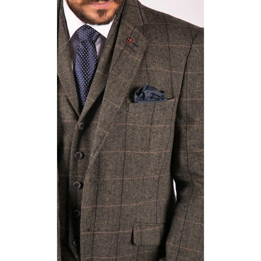 Albert -Men's Boys 3 Piece Suit Grey Tweed Check Blinders Kids Classic 1920s