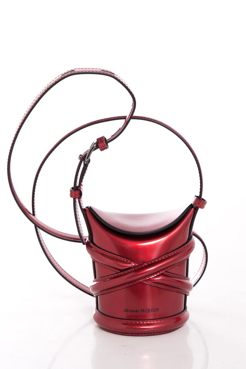 Alexander McQueen Red Curve Bucket Cross-Body Bag