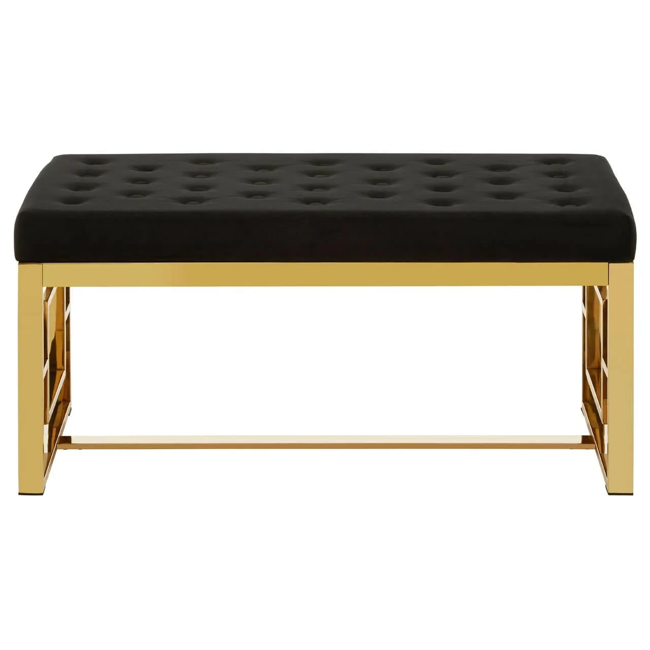 Allure Black Velvet Bench