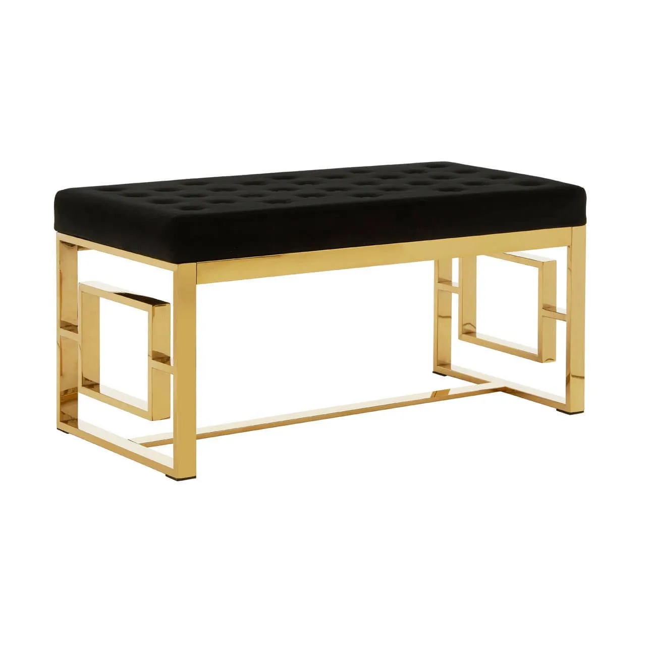 Allure Black Velvet Bench