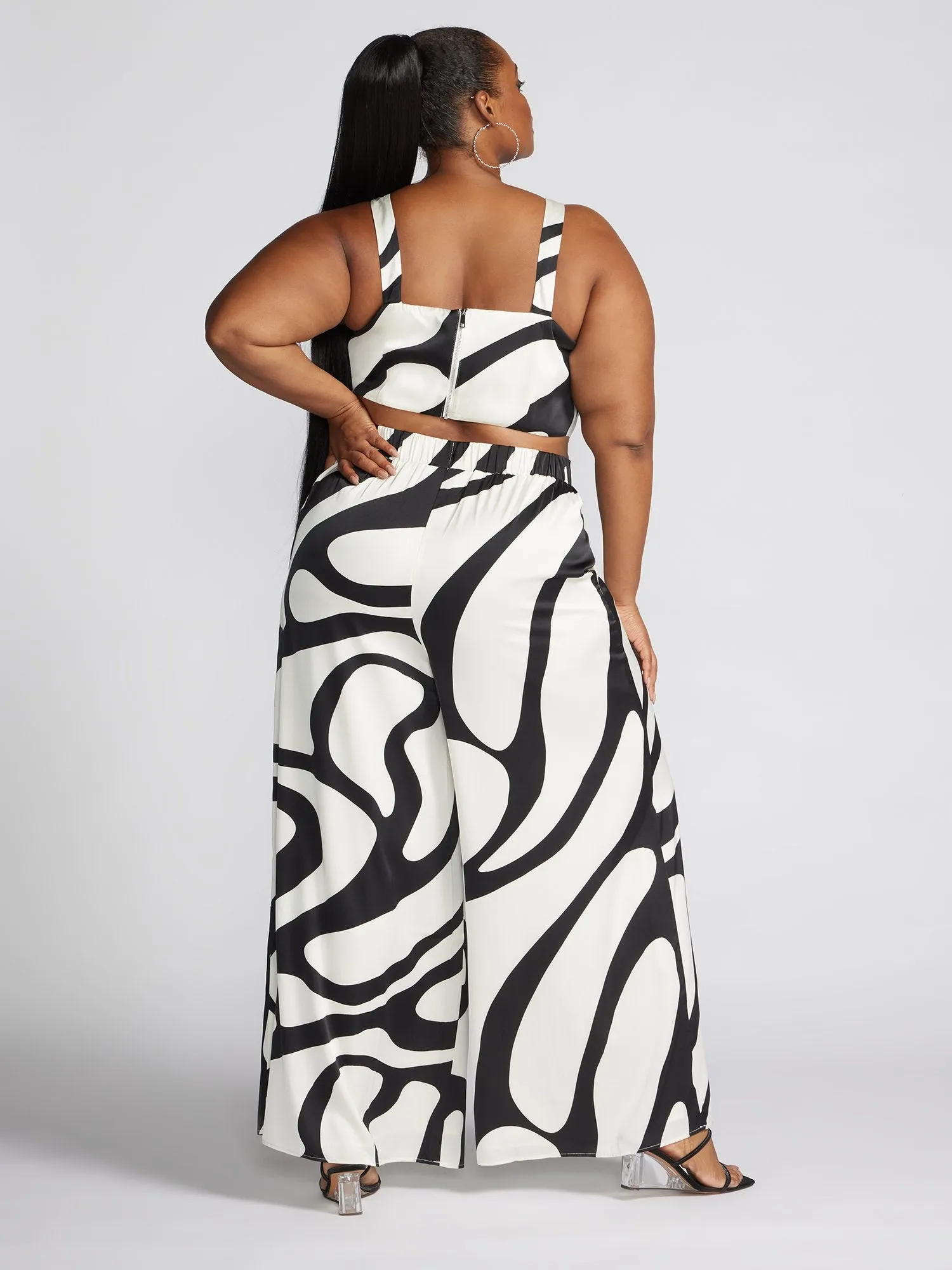 Amandla Abstract Print Wide Leg Pants