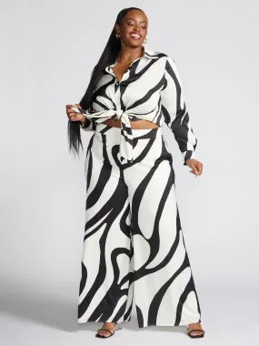 Amandla Abstract Print Wide Leg Pants