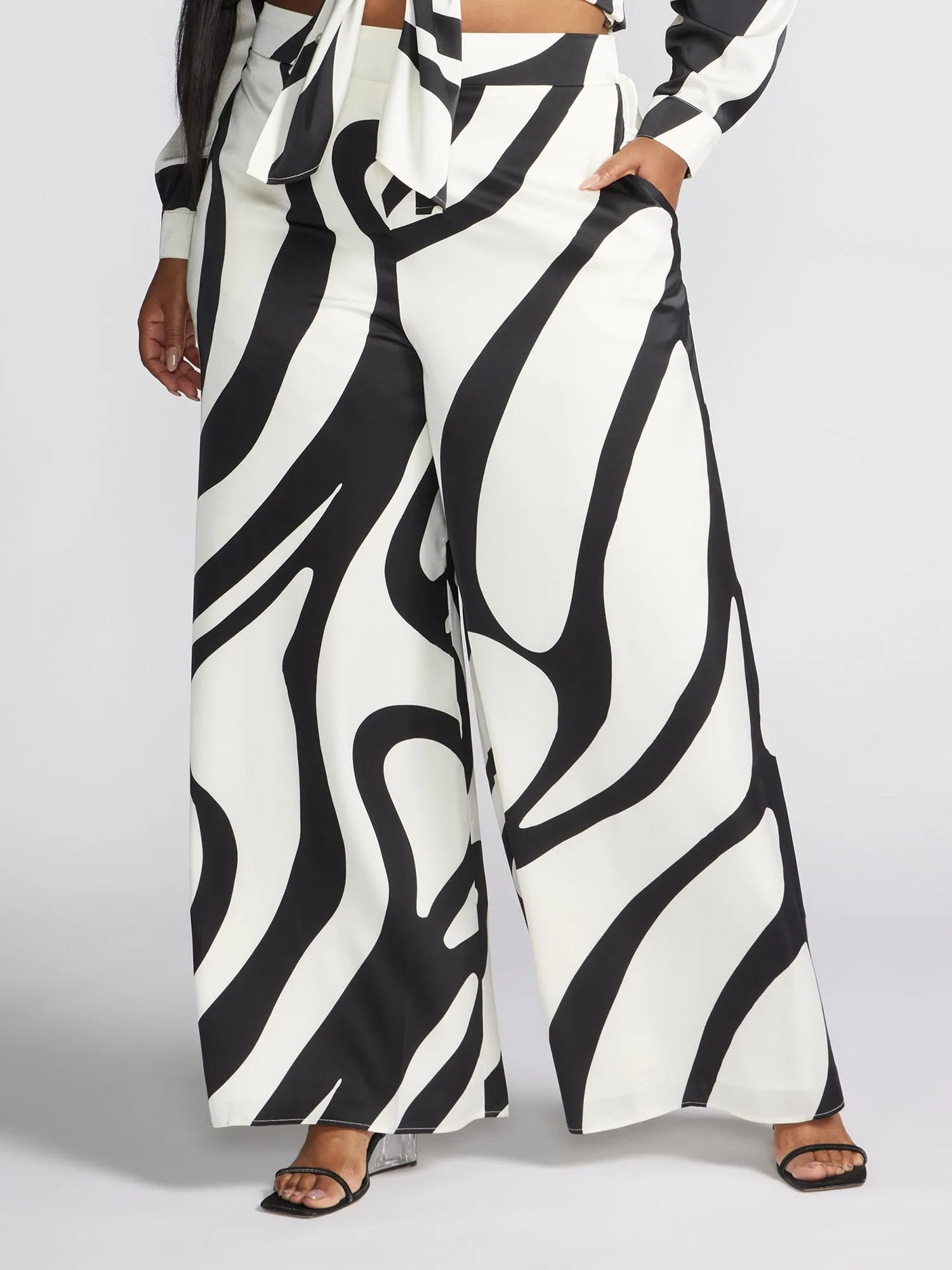 Amandla Abstract Print Wide Leg Pants