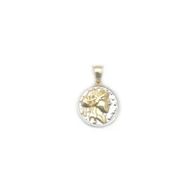 Ancient Woman Medallion Pendant (14K)