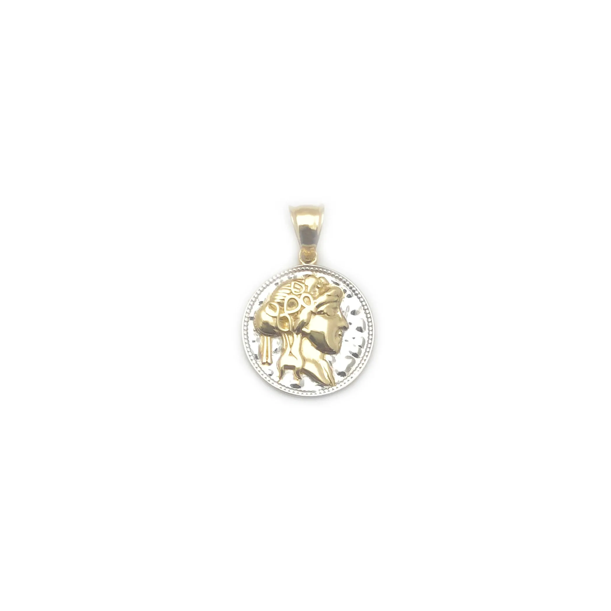 Ancient Woman Medallion Pendant (14K)