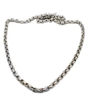 Antique Finish Round Box Chain ( Silver )