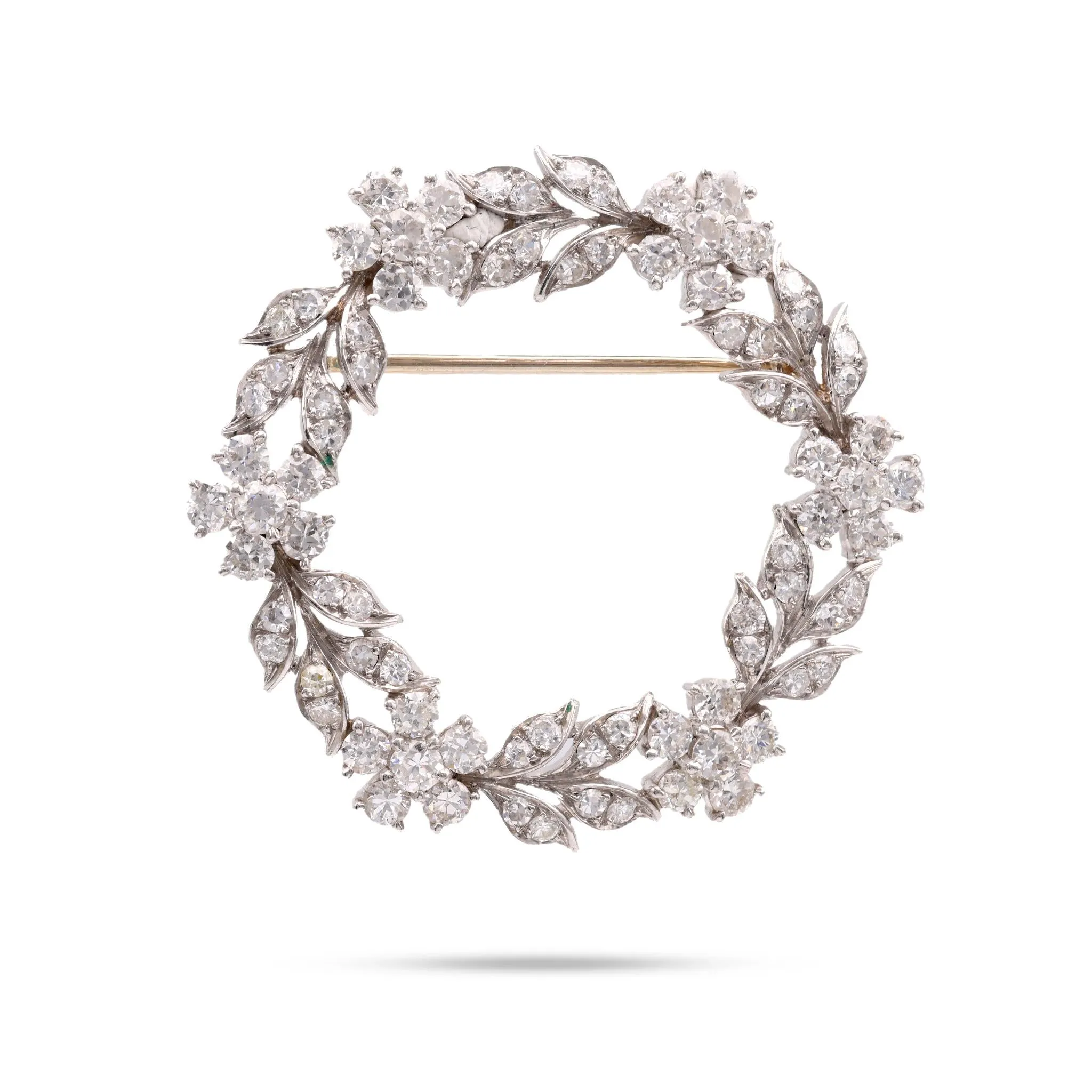 Art Deco Diamond Platinum Wreath Brooch