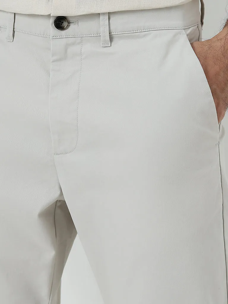 Ascot Off-White Relaxed-Fit Mid-Rise Cotton Blend Chinos