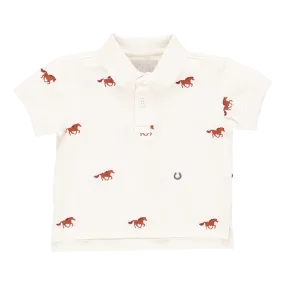 Baby Boys Alec Shirt - Lucky Horses Embroidery