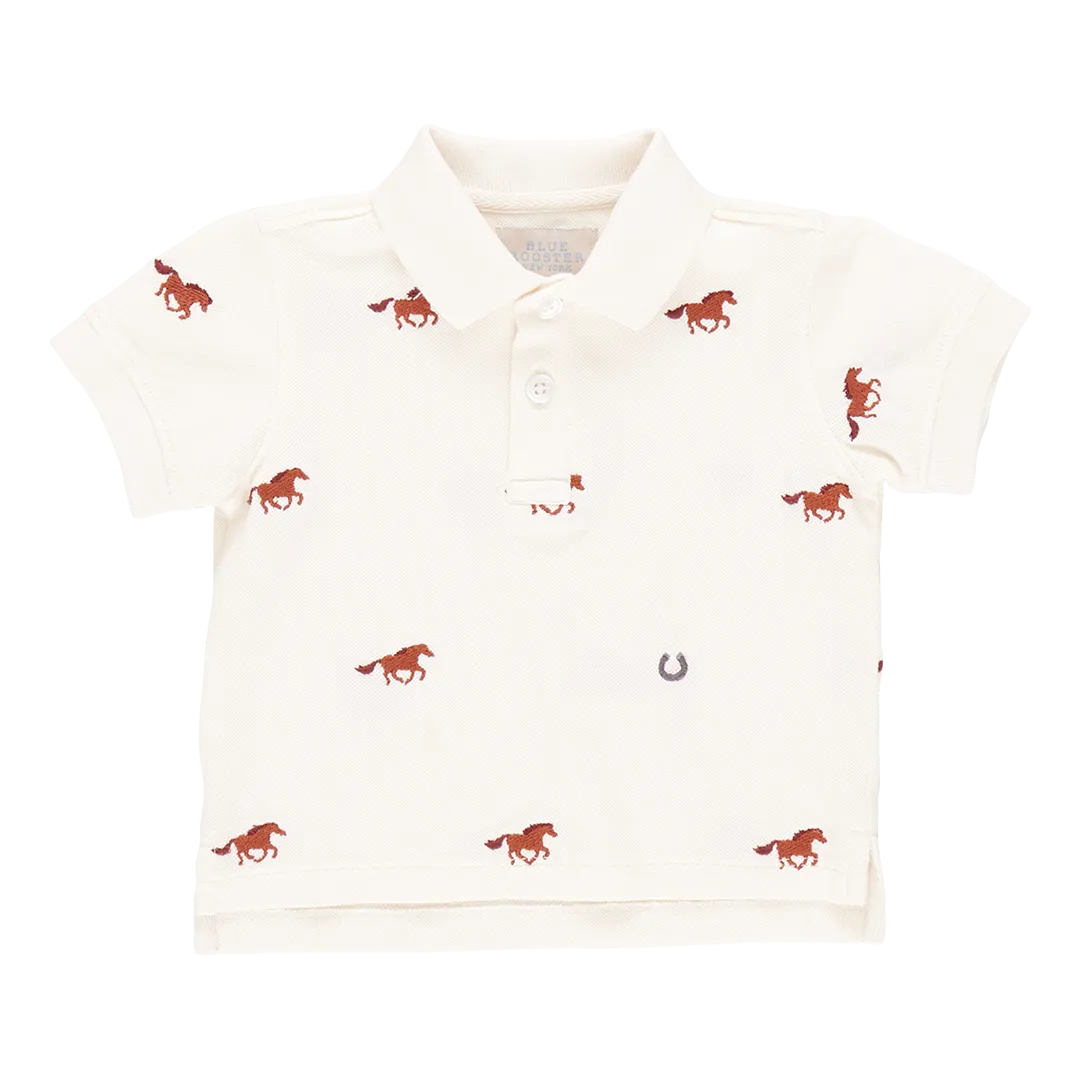 Baby Boys Alec Shirt - Lucky Horses Embroidery