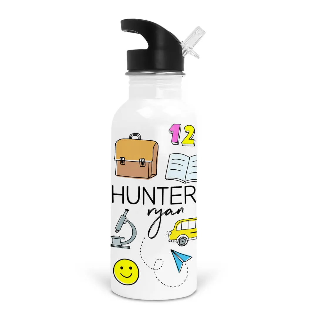 Back to School Personalized Kids Water Bottle