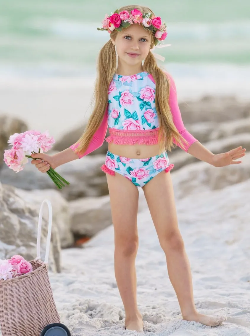 Beach Buds Rash Guard Two Piece Swimsuit