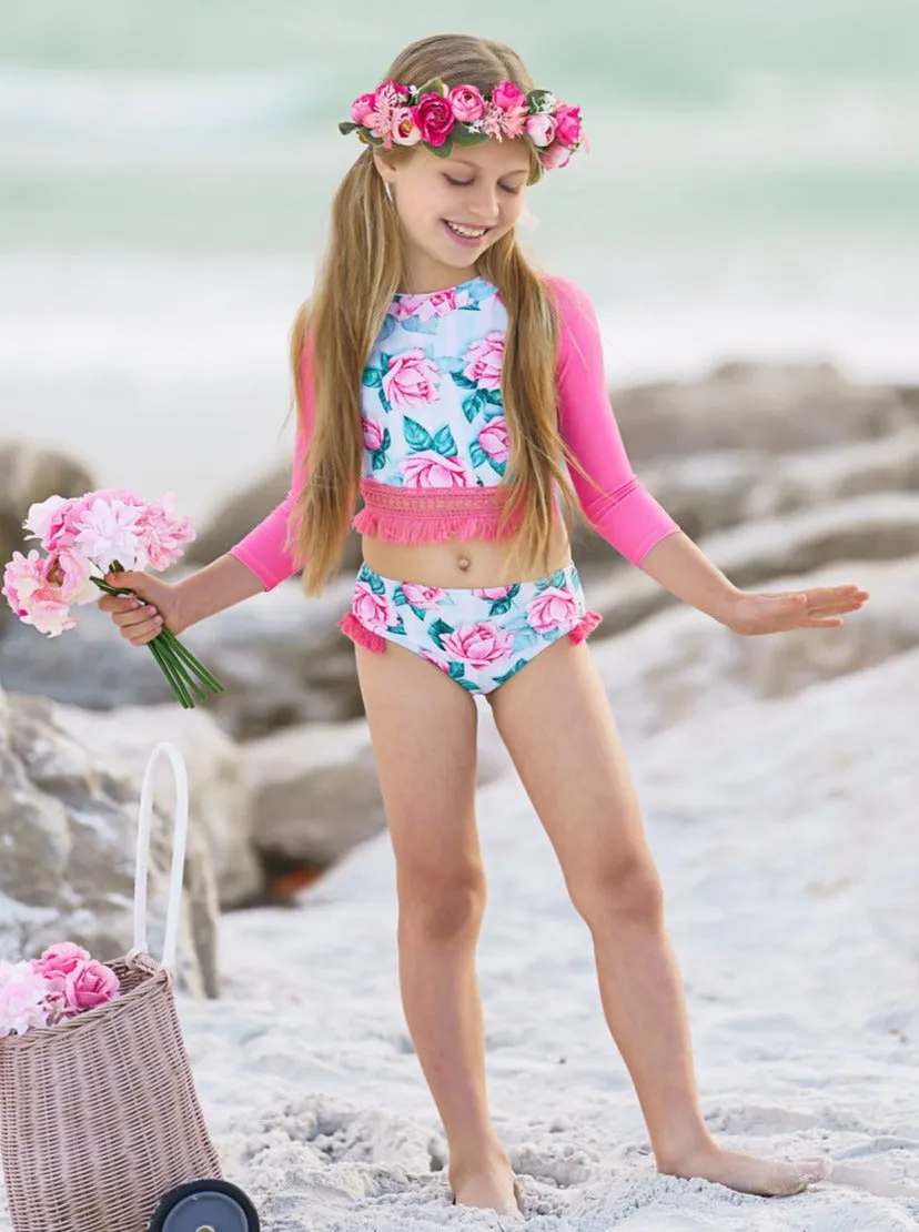 Beach Buds Rash Guard Two Piece Swimsuit