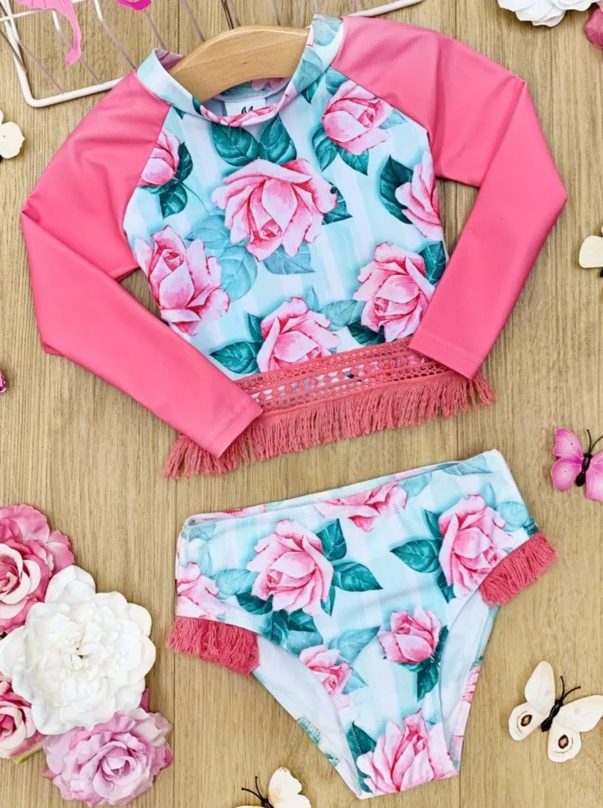 Beach Buds Rash Guard Two Piece Swimsuit