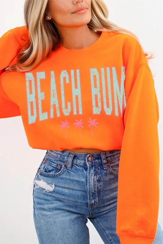 Beach Bum Oversized Graphic Fleece Sweatshirts