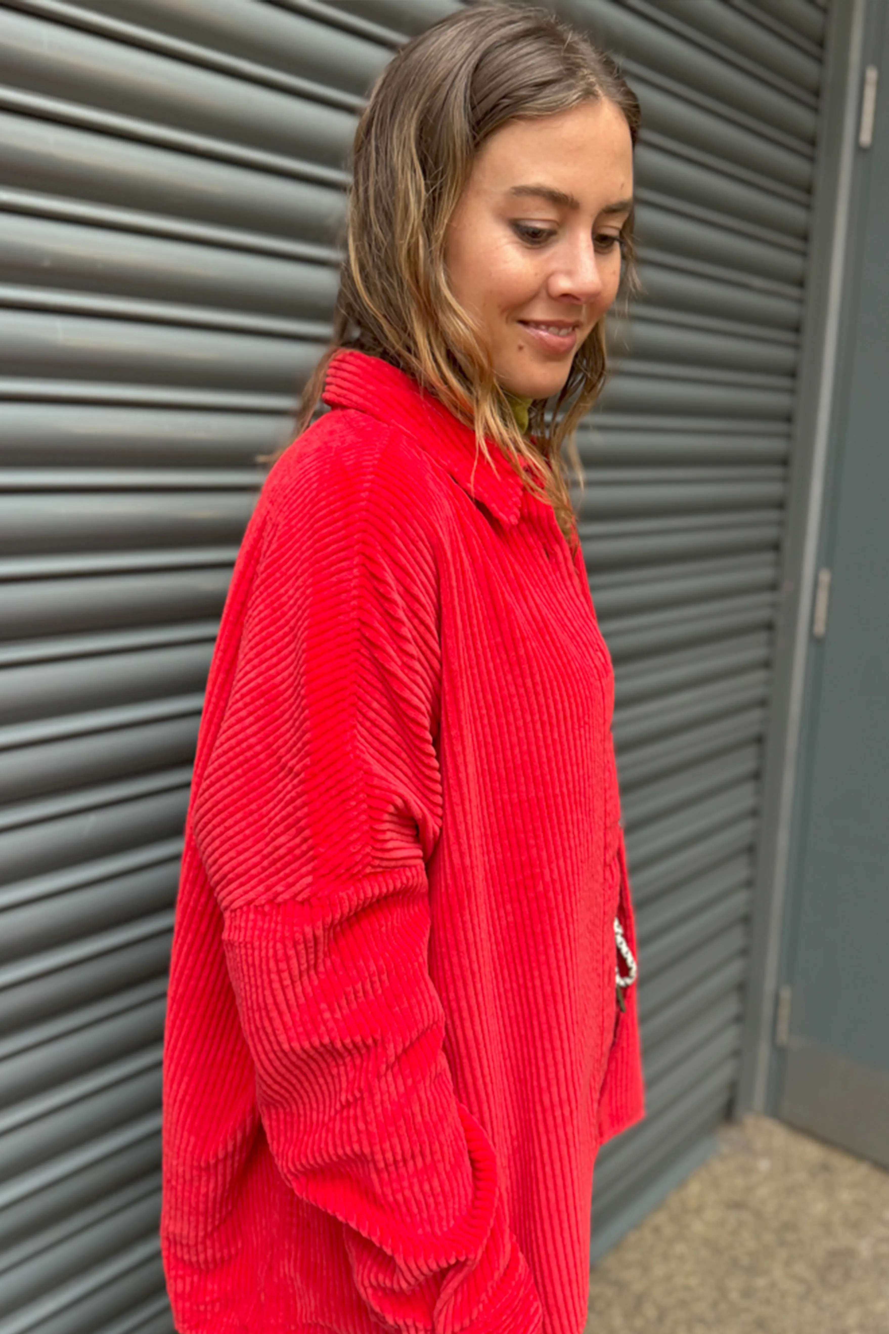 Bellerose Ginna Sanguine Red Corduroy Shirt