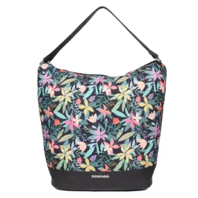 Black Base With Multi Color Flower Print Bag