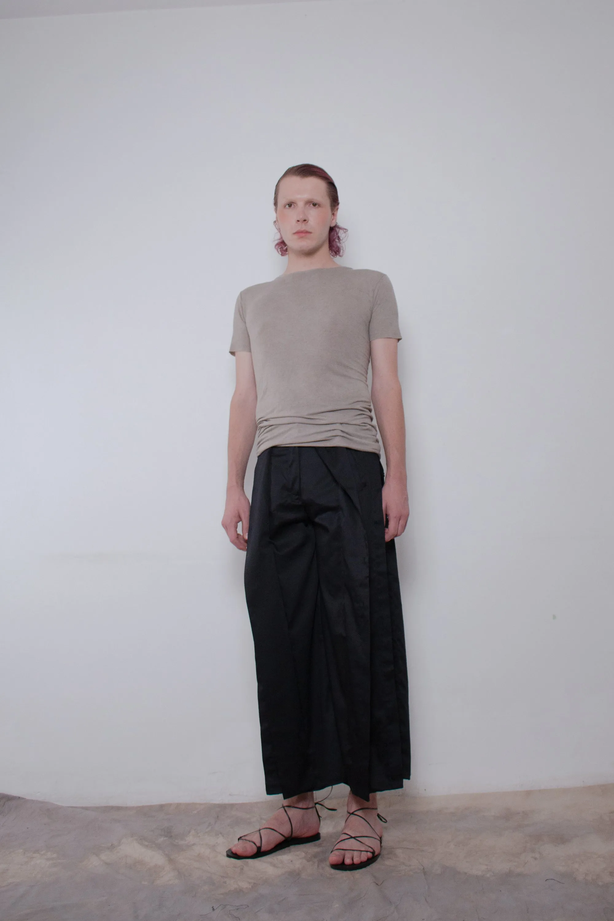 Black Buttoned Cotton Trousers