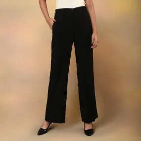 Black High Waisted Narrow Trousers