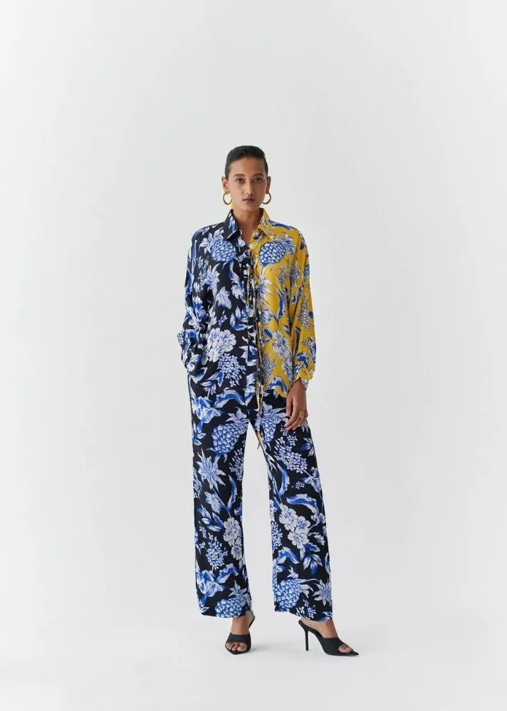 Black/Yellow Pineapple Shirt & Trousers Co-Ord