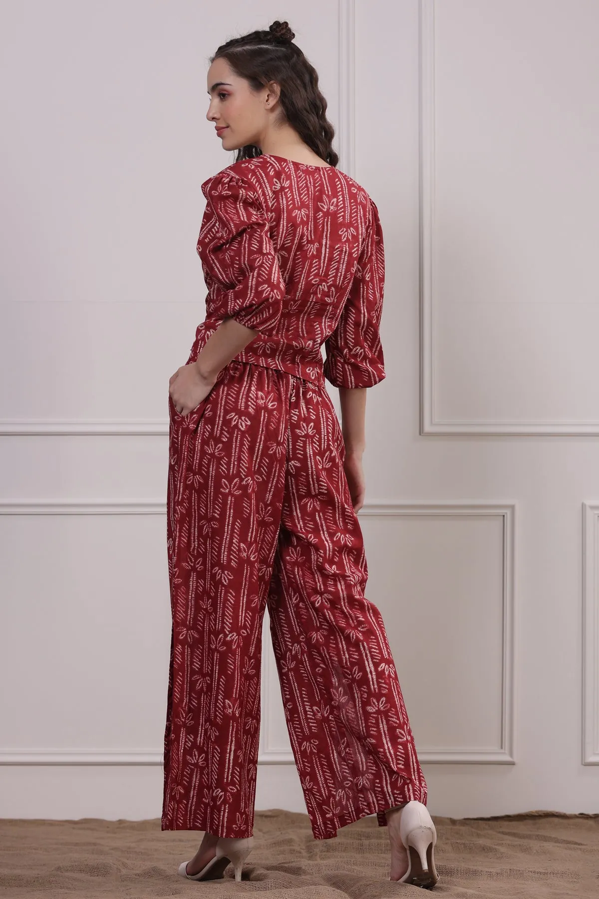 Bloom Maroon Co-ordinate Set