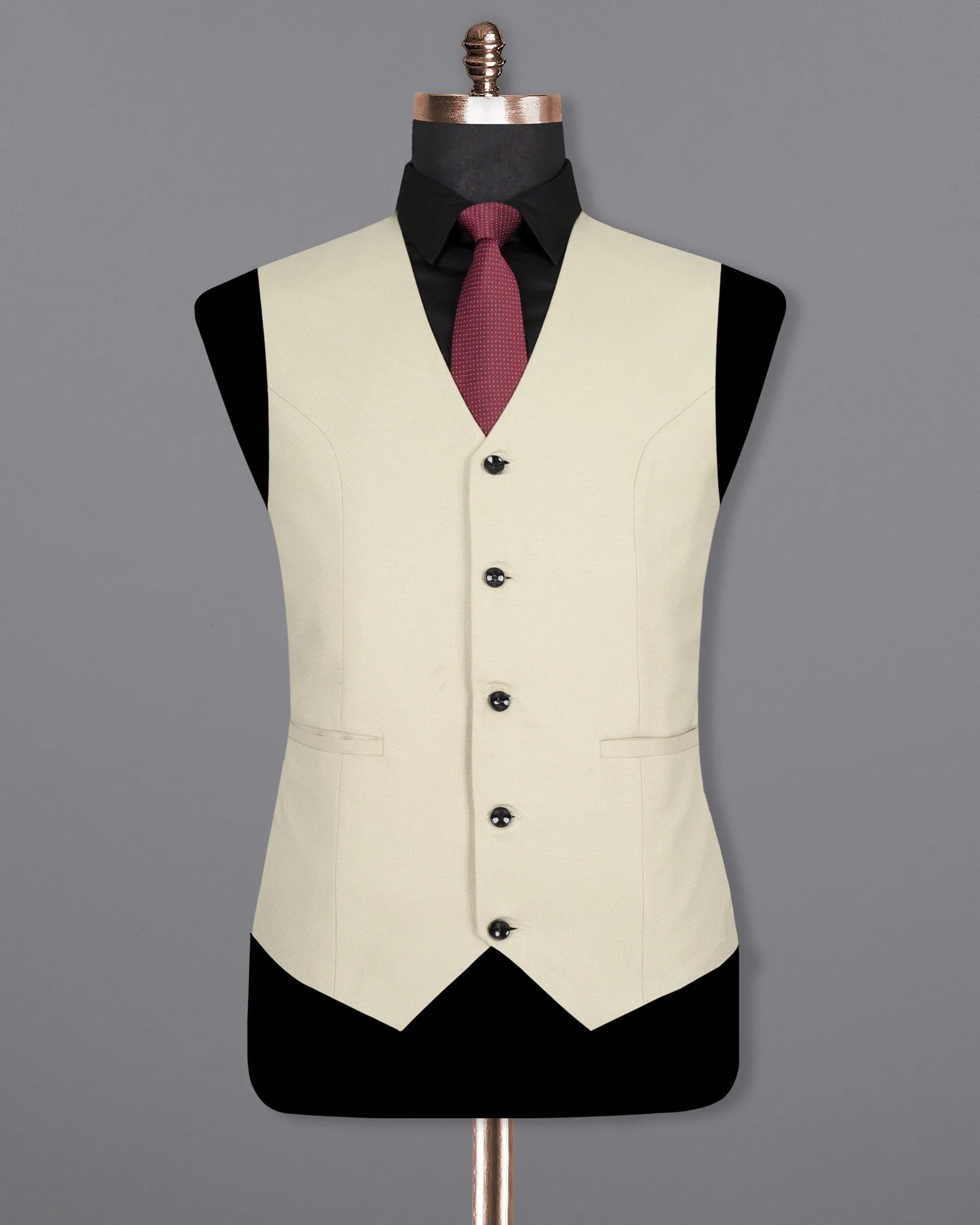 Bone Green Wool rich Waistcoat