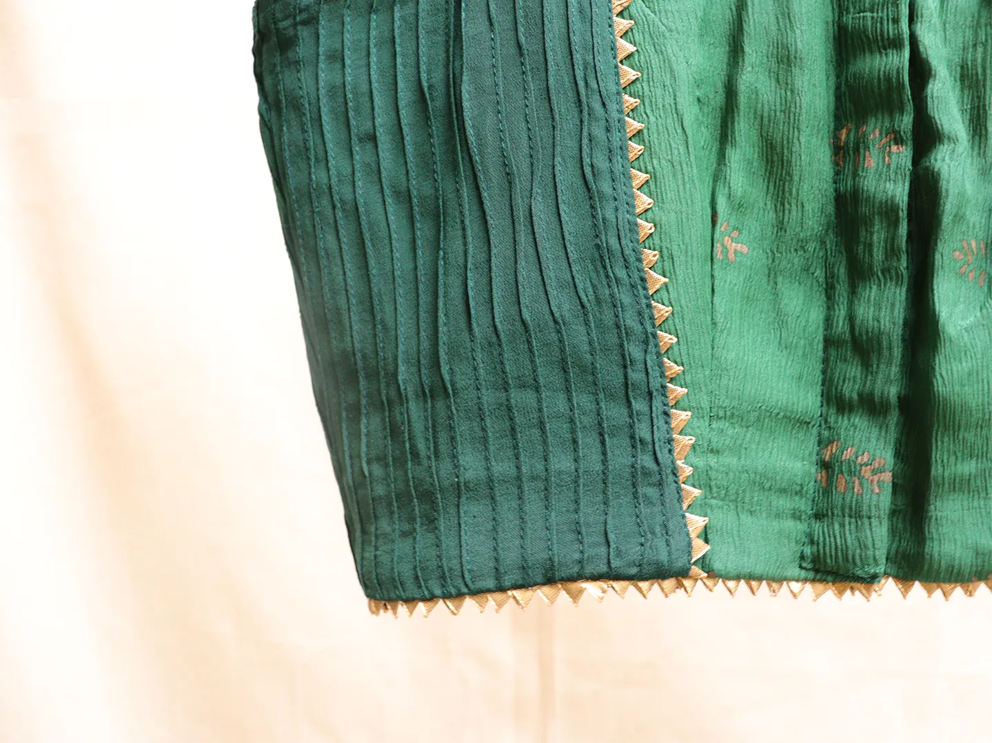 Bottle Green, crepe silk blouse