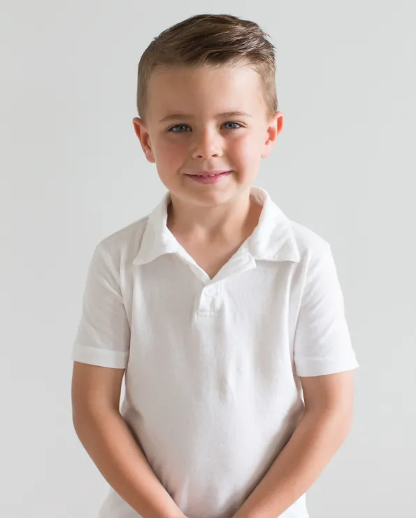 Boys Soft Cotton Jersey 2-Button Short Sleeve Polo Shirt | Uniform Hunter Green