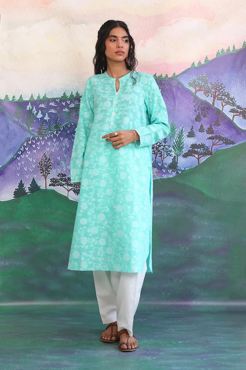 Breezy Blues SeaFoam Kurta