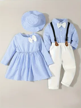 Brother and Sister Plaid Outfit Set