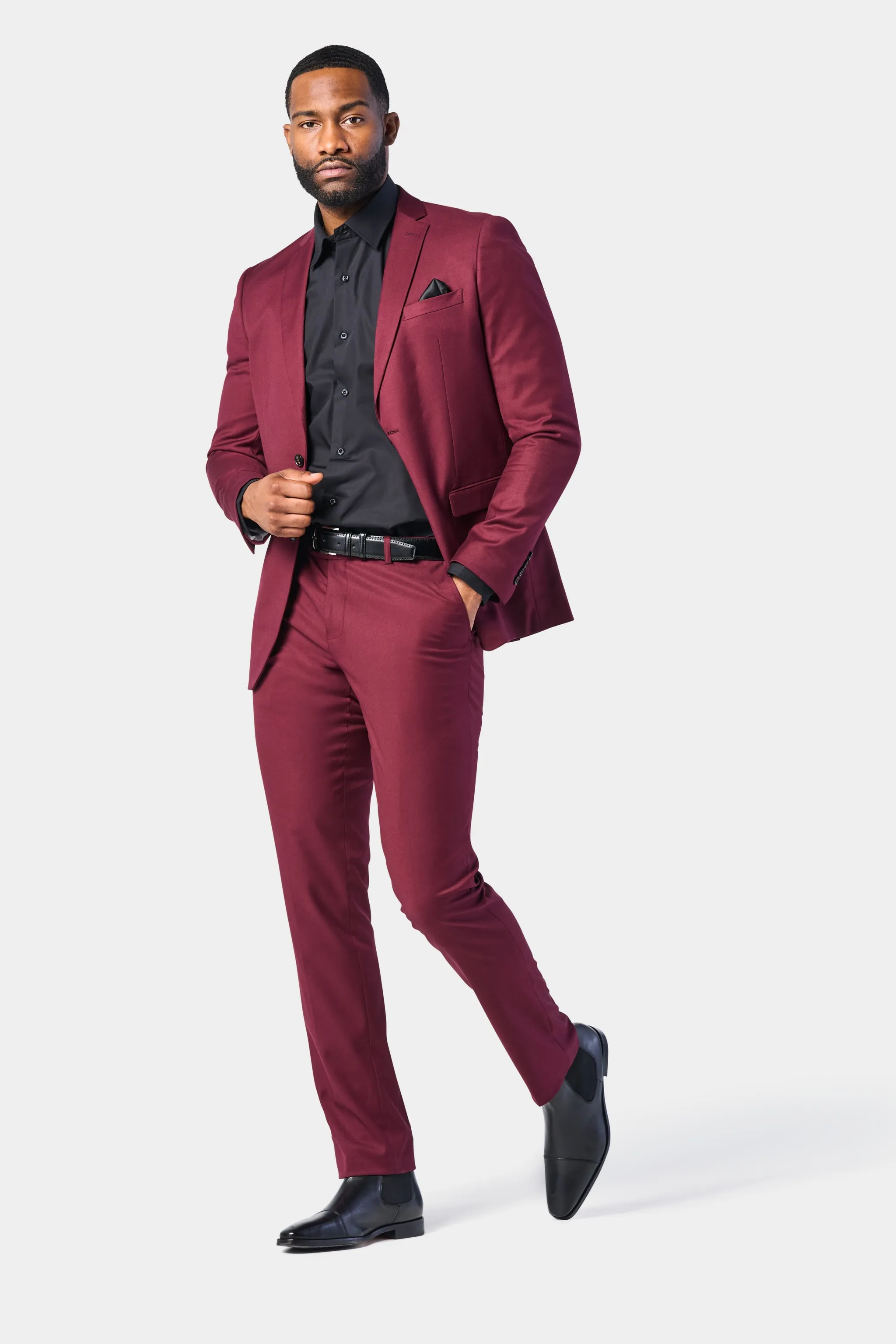 Burgundy 2 Button Suit