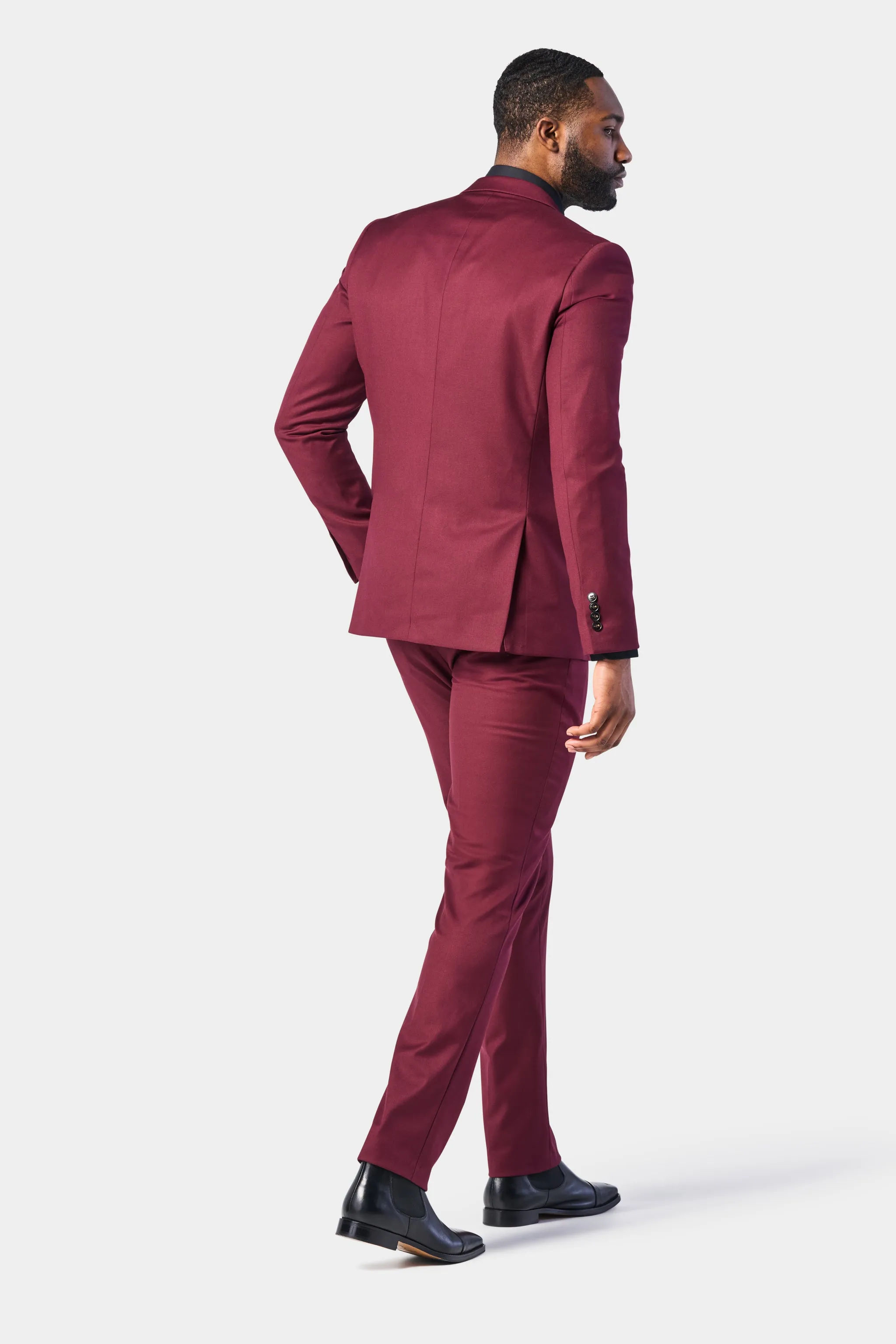 Burgundy 2 Button Suit