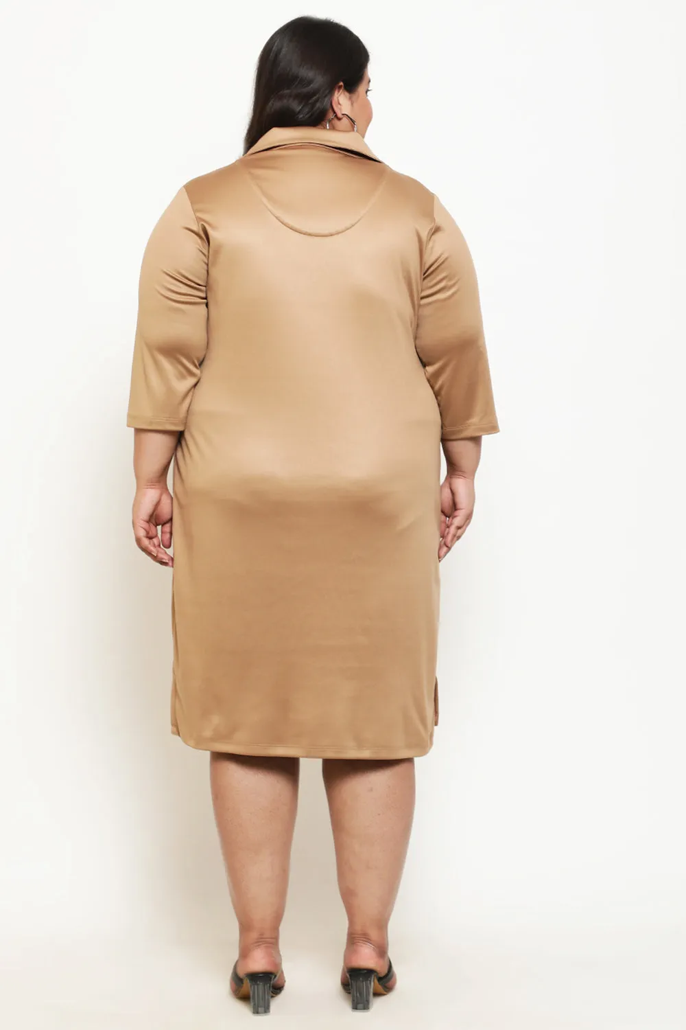 Camel Winter Shirt Dress