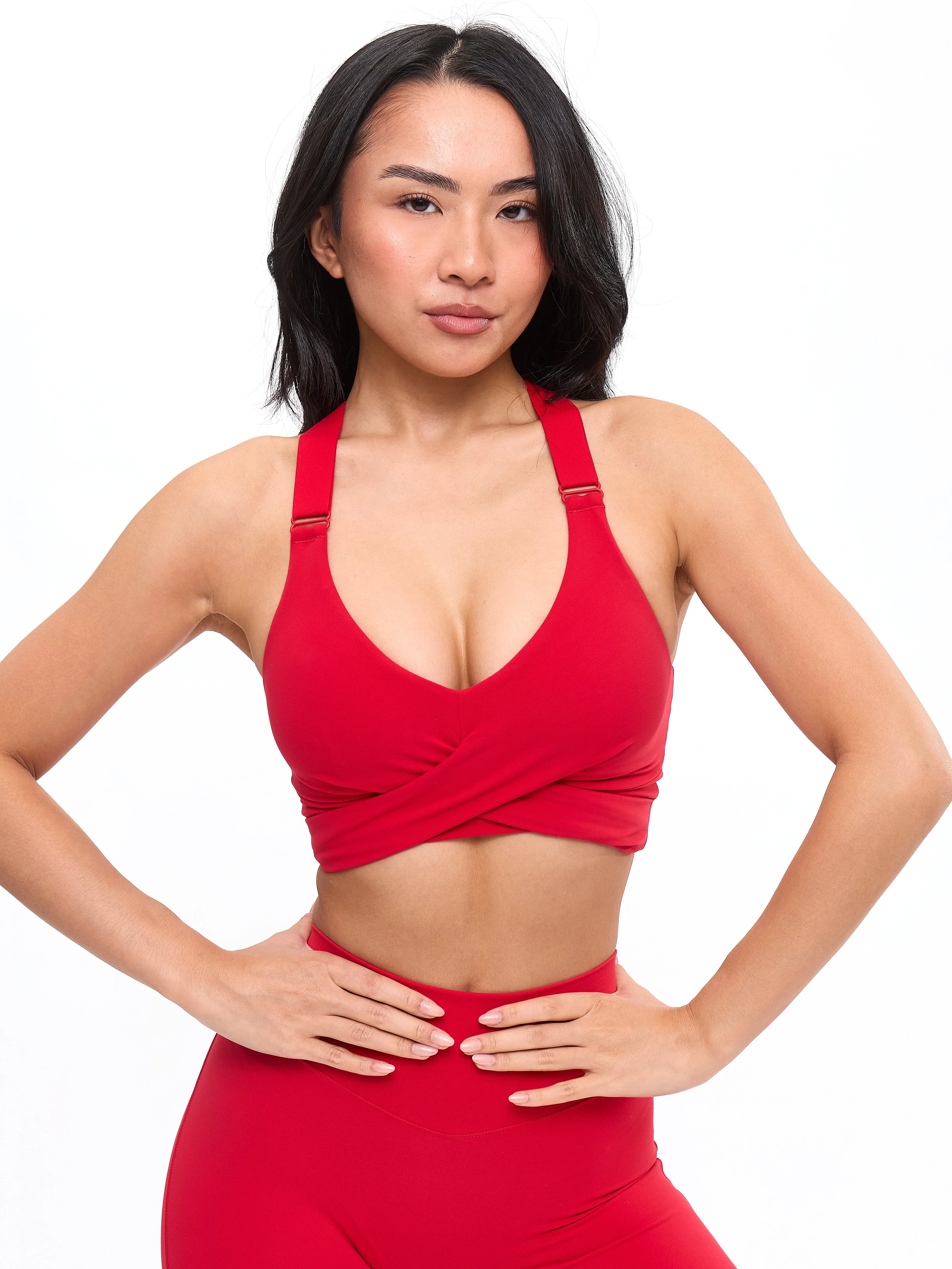 Candy Wrap Sports Bra - Lipstick Red