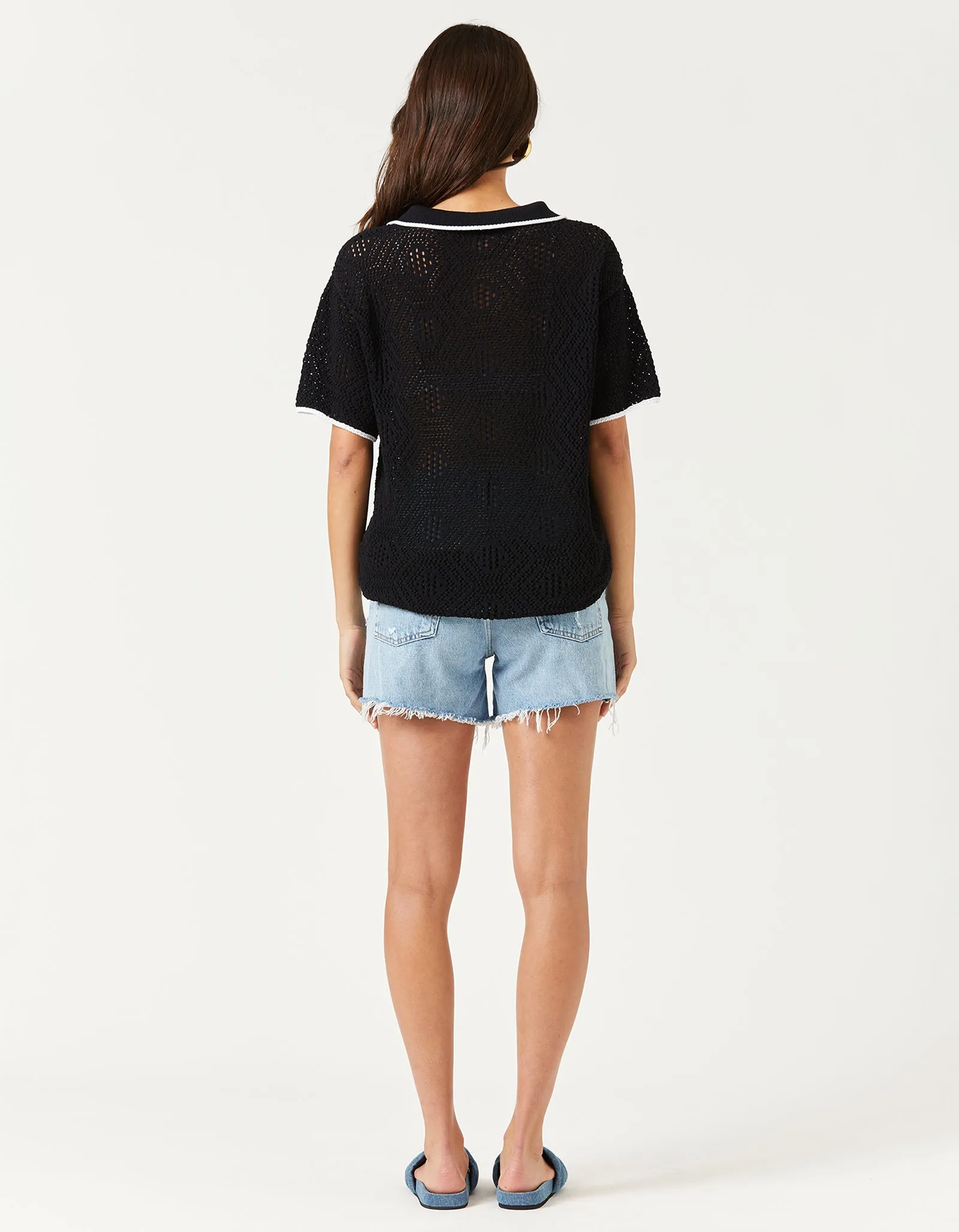 Casper Crochet Shirt - Black