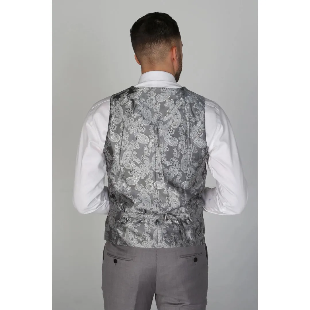 Charles - Men's Grey Plain Waistcoat