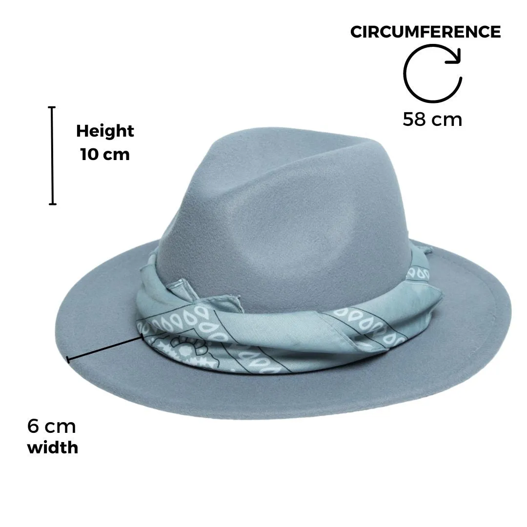 Chokore Boho Chic Fedora Hat (Grey)