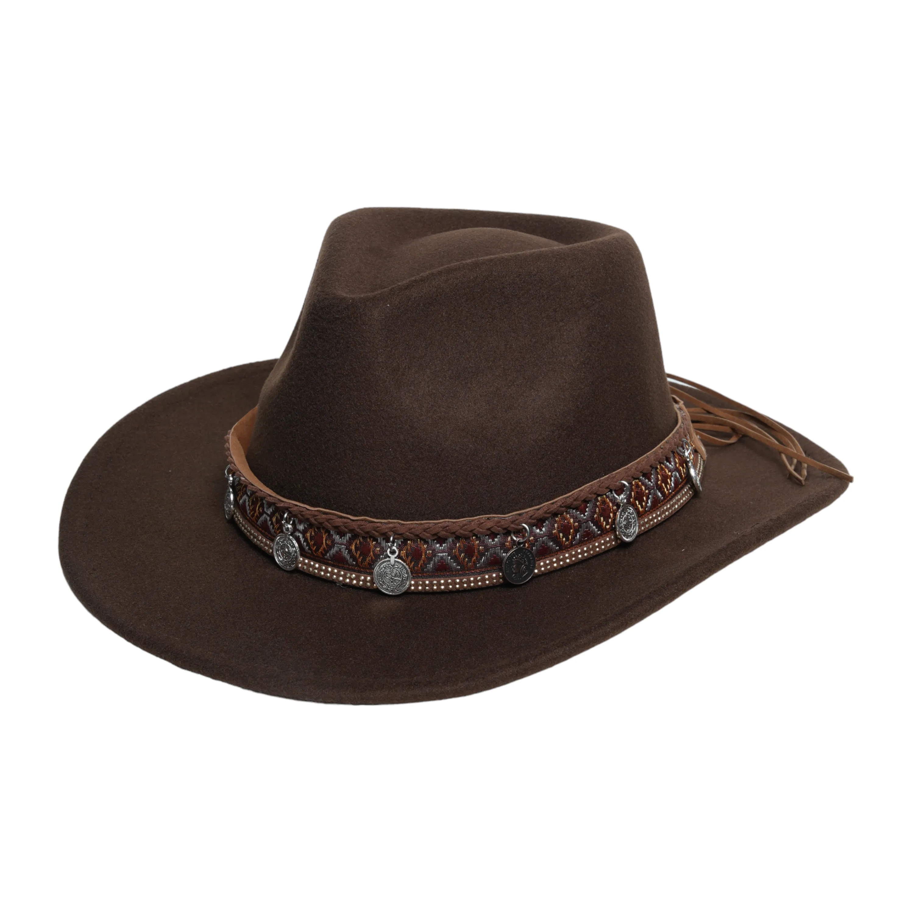 Chokore Cowboy Hat with Coin Belt (Coffee)