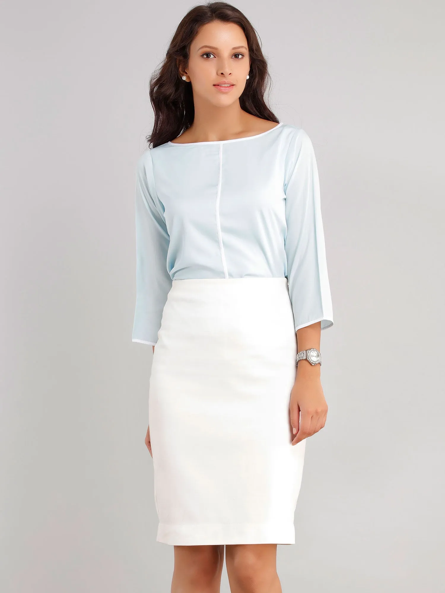 Classic Pencil Skirt - White